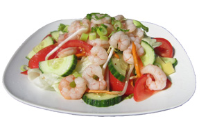 Salat mit Shrimps